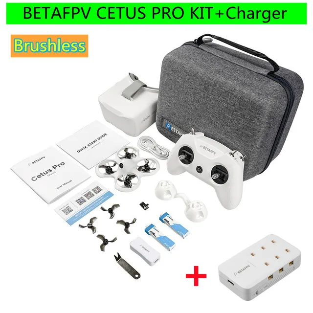BetaFPV Cetus Pro Brushless Whoop RTF Literadio2 SE + VR02 FPV Goggles + 6ch charger