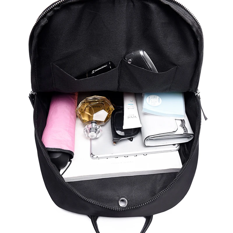 

2020 Simple Preppy Style shoulder Mochila for women wear-resistant Oxford cloth Bookbag Solid color portable lady travel handbag