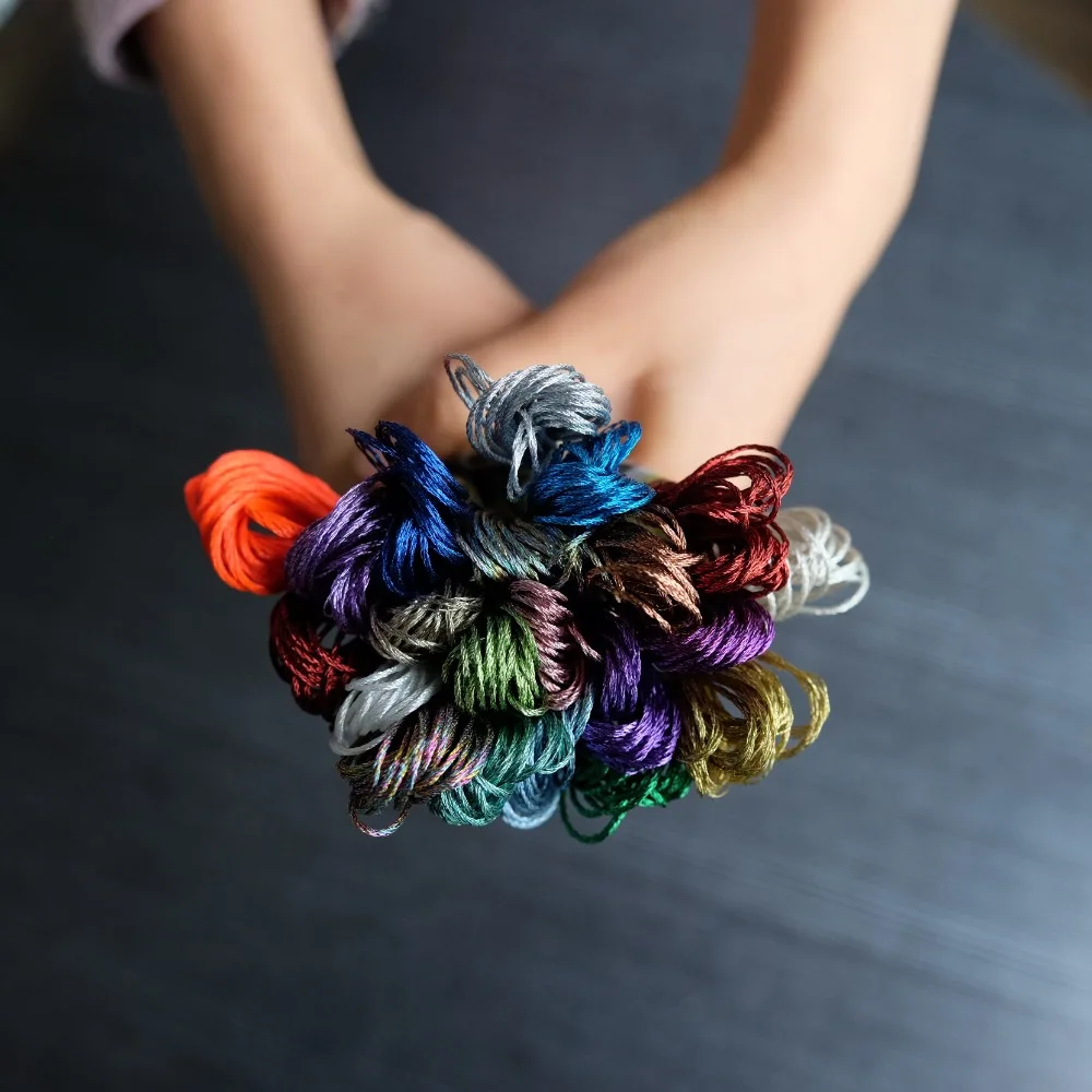 Нить для вышивки крестом 317 Вт 6 нитей 8 м металлическая 24 цвета 1 шт.|Нитки пряжи| |