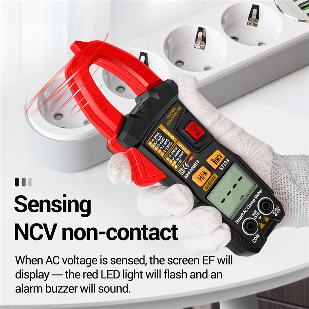 

ST193 6000 Counts LCD Digital Current Clamp Meter DC AC Ammeter Voltage Voltmeter Ohmmeter Multimeter Resistance Ohm Tester#20