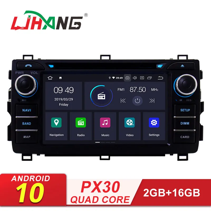 LJHANG 2 Din Android 10 автомобильный dvd-плеер для Toyota Auris 2013 2014 2015 WIFI Автомобильный