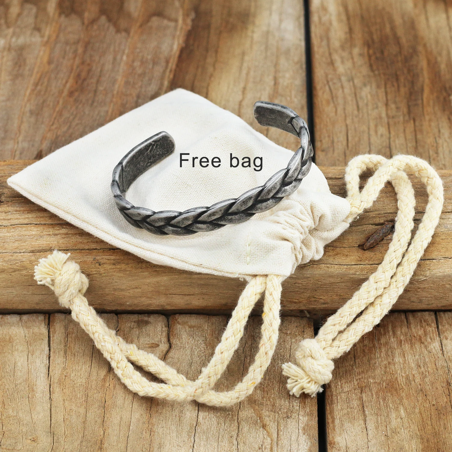 Винтажный деревенский мужской браслет под старину из нержавеющей стали