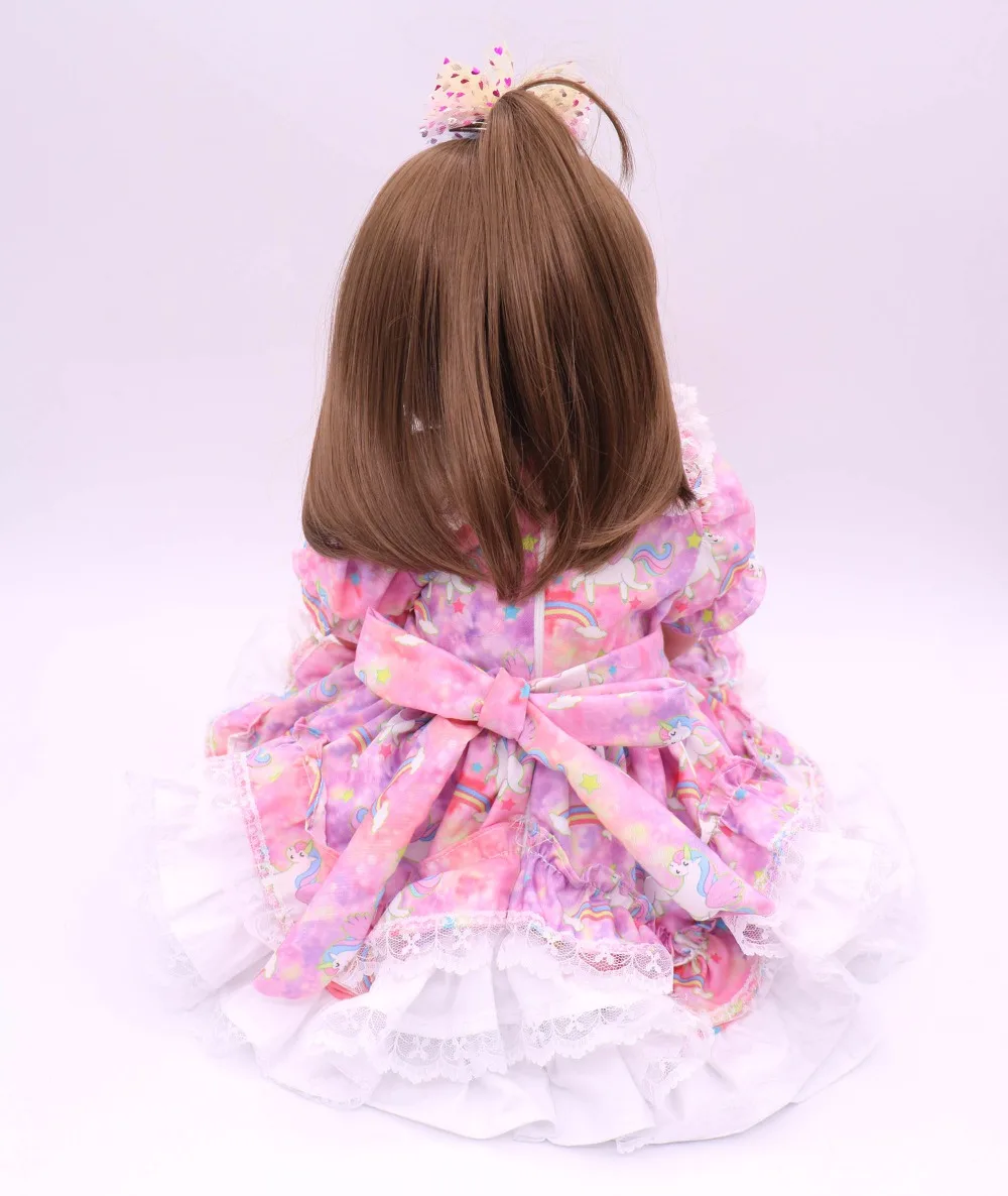 

Bebe Reborn Baby Doll Silicone 60cm Soft Cloth Body Real Baby Lifelike Toddler Girl Lovely Princess Skirt Best Kids Playmate