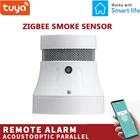 Умный датчик дыма Tuya Zigbee, система сигнализации, пожарная сигнализация Smart Lifetuya App, уведомления