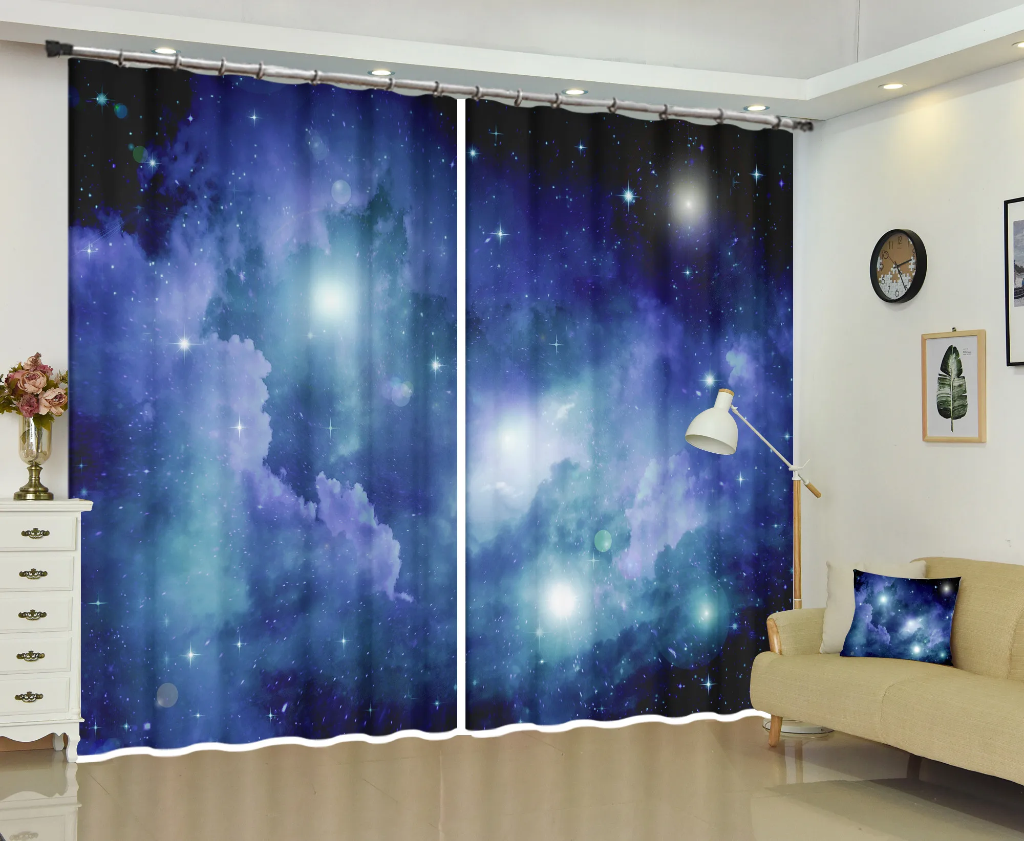 Космическая планета черная дыра личности 3D затемненные шторы на карту