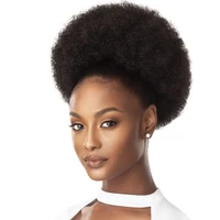 short high afro puff hair bun kinky curly wig drawstring ponytail clip in on synthetic naturel chignon black woman
