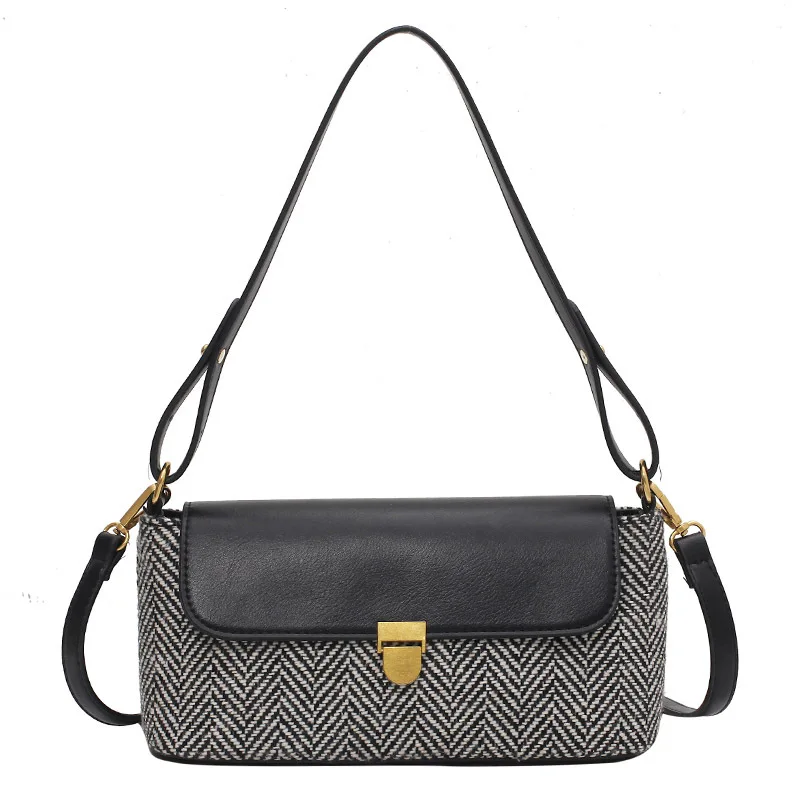 

2021 new baguette bag women's fashion striped single shoulder bag multifunctional messenger mobile phone bag underarm women bag