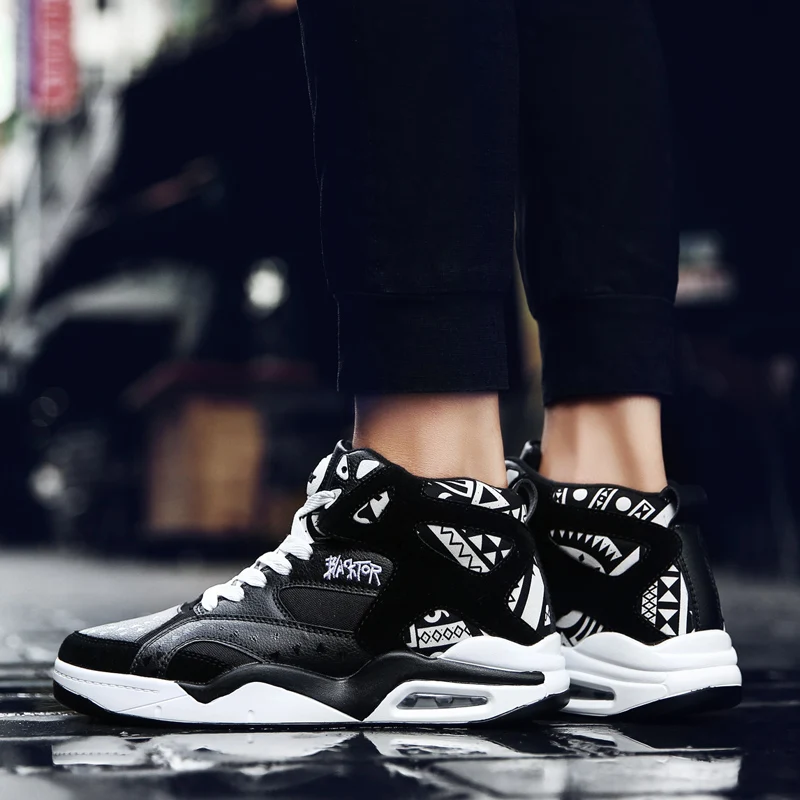 Осенне зимние высокие баскетбольные кроссовки большого размера резиновая