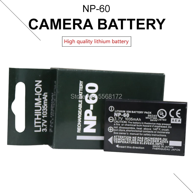 1PCS 3.7V 1035mAh NP-60 FNP60 NP60 Battery for Fujifilm F50I F501 F401 ZOOM F410 F601 F601Z + FOR BC-65 Charger | Электроника