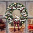 Рождественская елка, вращающаяся скульптура, поезд, Санта, наклейки на окна, зимние домашние украшения, Рождество, Рождество 2021, новогодние украшения