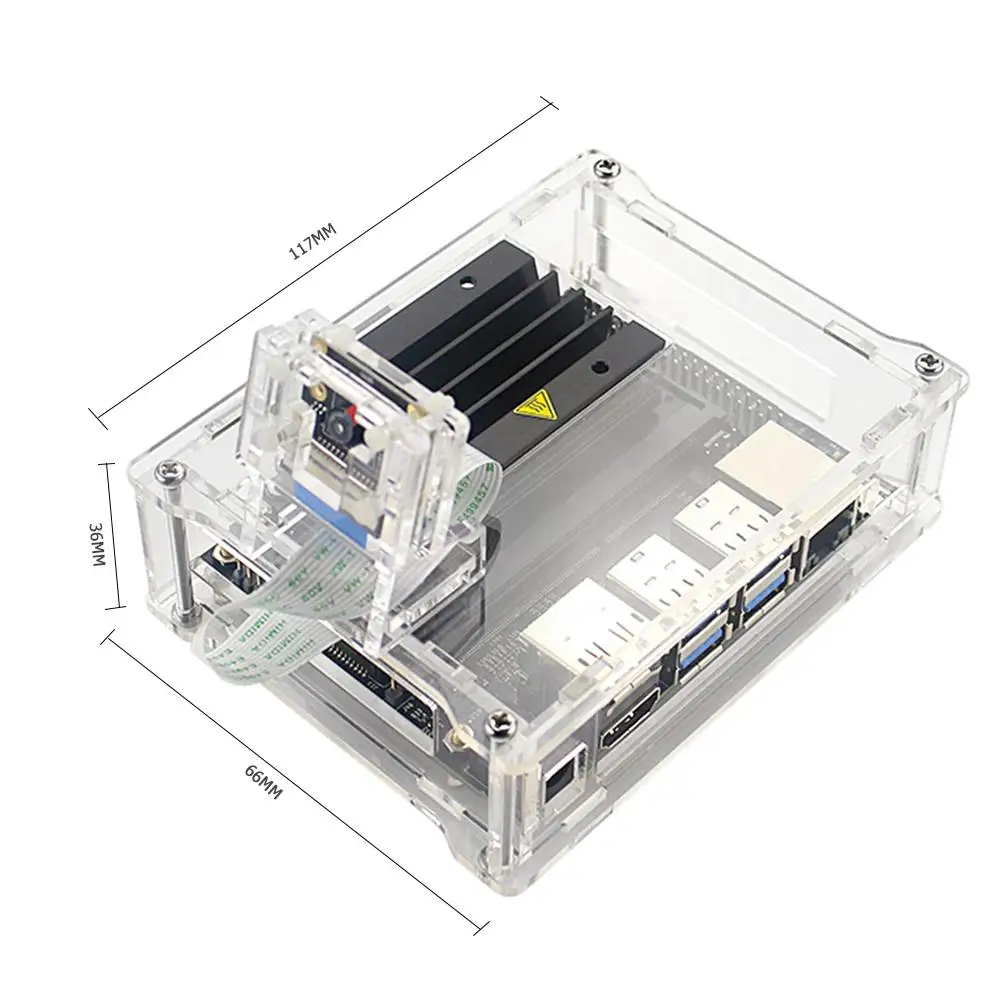 

Clear Protetive Case with Camera Holder Acrylic Durable Housing Cover Lightweight Enclosure for NVIDIA Jetson Nano
