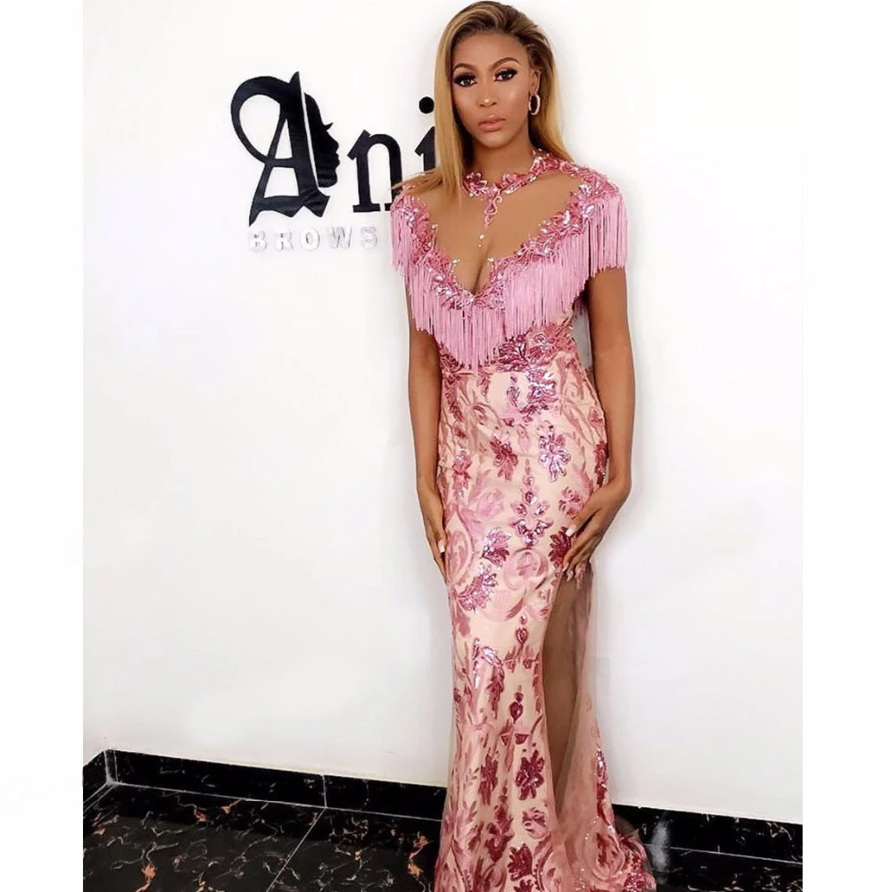 

Высококачественная розовая африканская кружевная ткань с блестками, французская Тюлевая кружевная ткань 2021, последнее поступление, Φ 5 ярд...