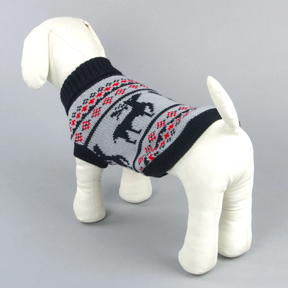 Свитер для домашних животных с высоким воротником и узором в виде лося одежда