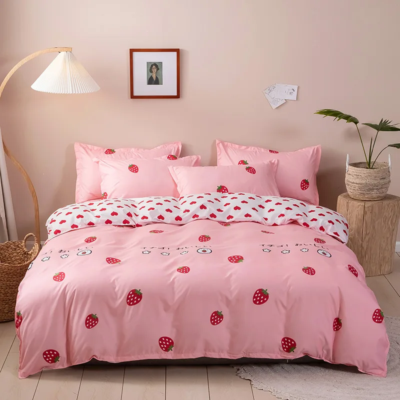 

Modern and Simple Aloe Cotton Mattress Cover Student Dormitory Bed Linen 3/4 Set of Bedding Cotton Mattress Cover Duvet Cover