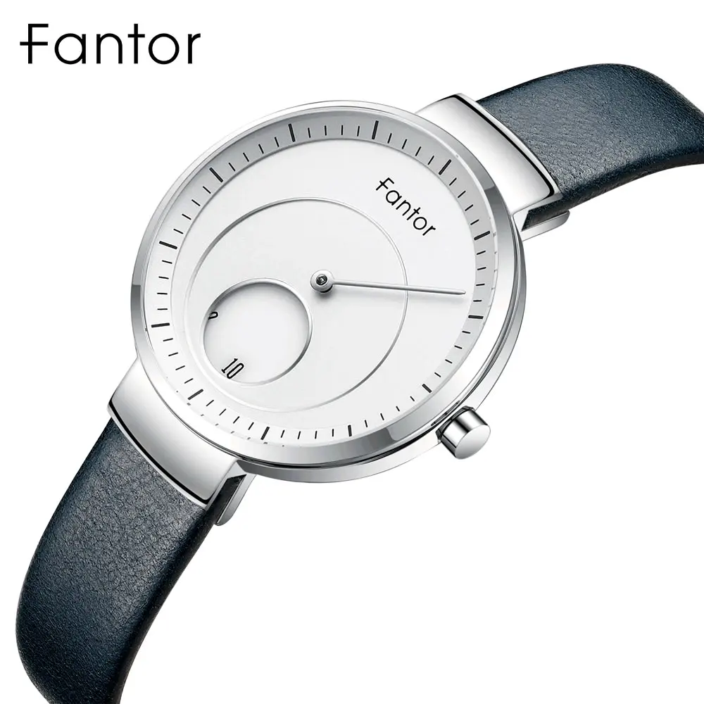 Fantor брендовые минималистичные женские часы с кожаным ремешком креативный
