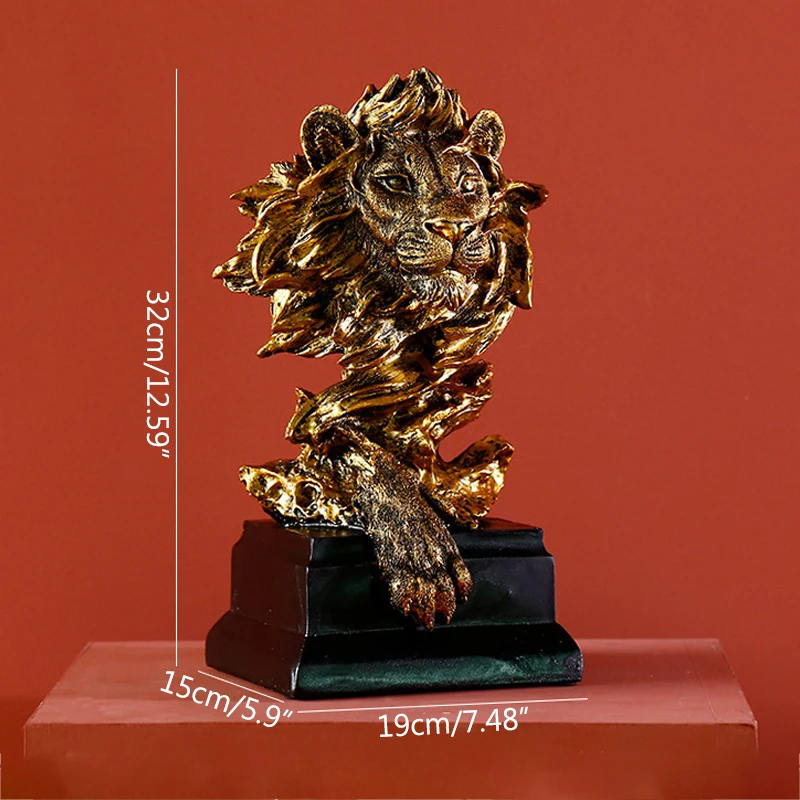 

Creative Abstract Lion Head Miniature Model Resin Sculpture Crafts Home Decoration Accessories Gift Desk Decoration Ornaments