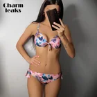 Комплект бикини женский Charmleaks, с заниженной талией, с цветочным принтом