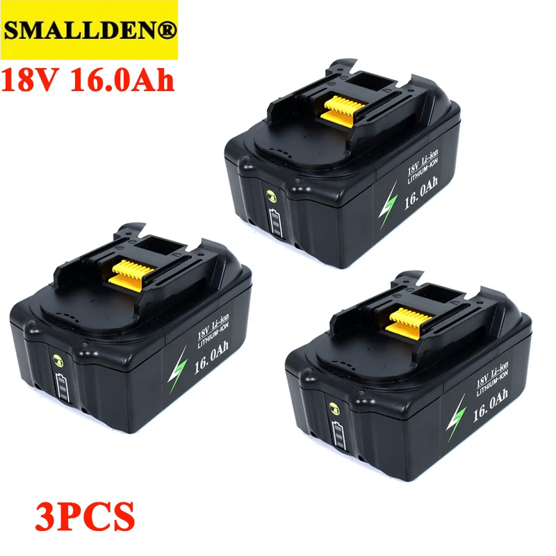 

SMALLDEN 18V 16000mAh Rechargeable Battery 16.0AH Lithium ion for 18v electrical tools BL1830 BL1850 BL1860 LXT 400 L70