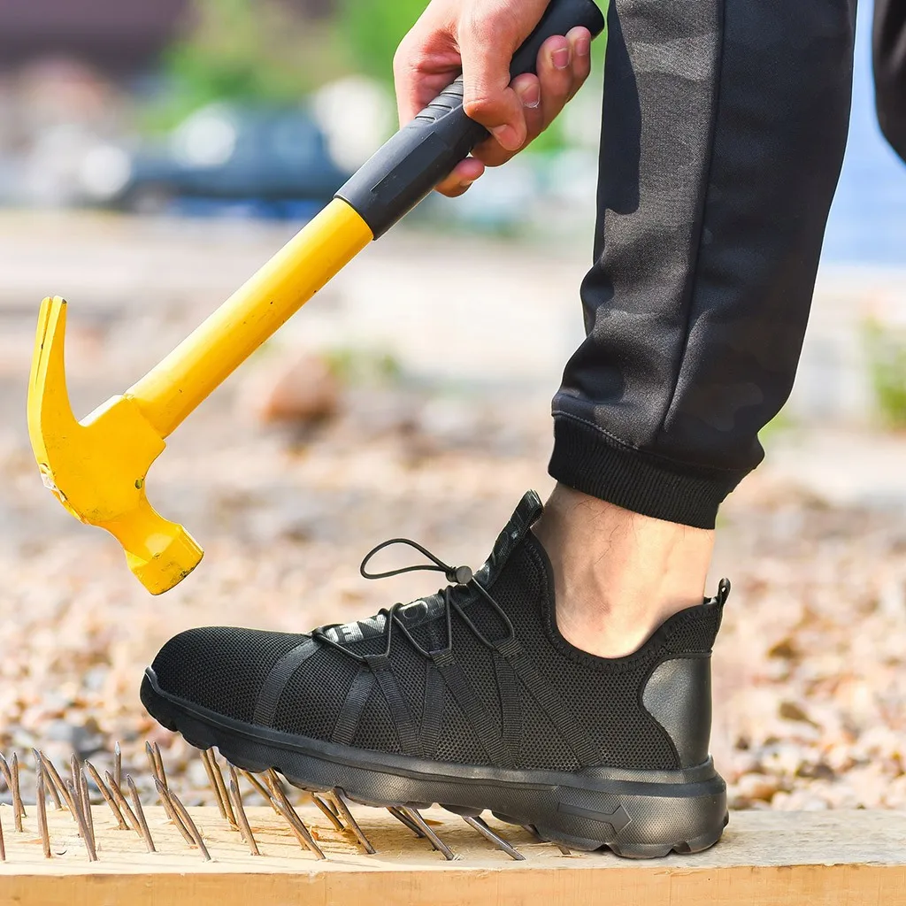 Мужские ботинки со стальным носком рабочая безопасная обувь дышащая Защитная