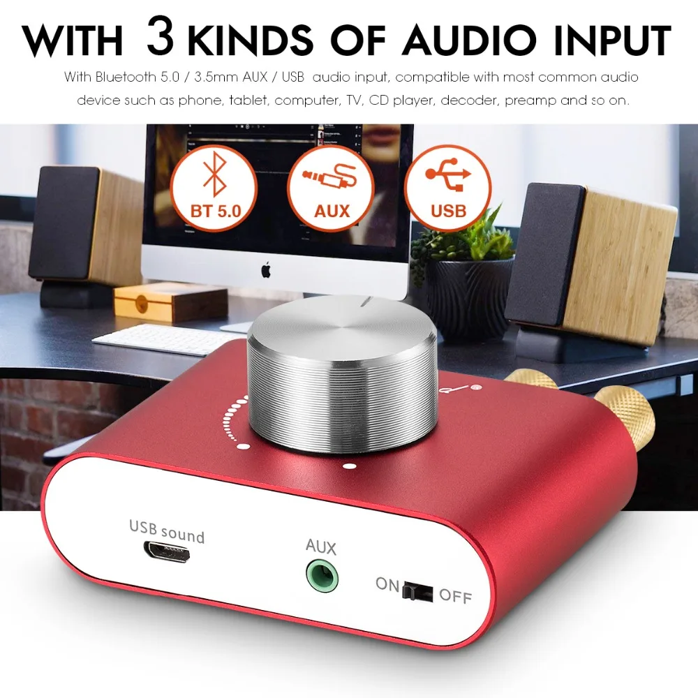 Новейший Nobsound Мини Bluetooth 5,0 TPA3116 цифровой усилитель мощности HiFi стерео беспроводной аудио приемник Автомобильные усилители