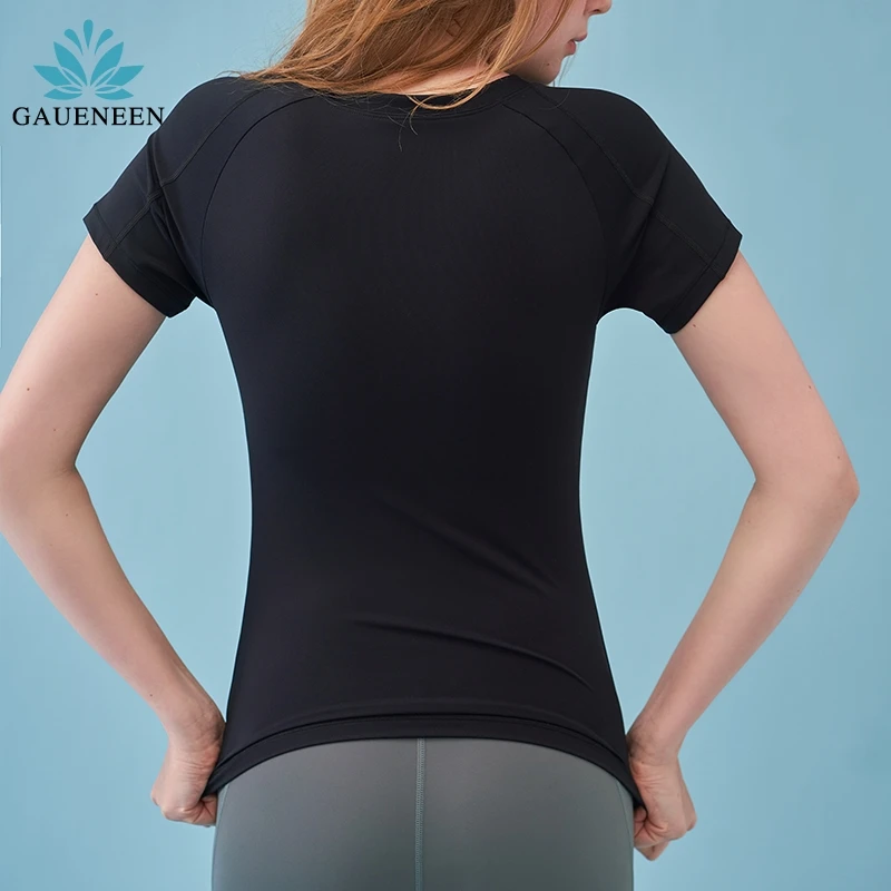 

GAUENEEN Women Summer T Shirts Slim Fit For Sports Fitness Yoga Short Sleeve Yoga Top Mesh Womens Gym Shirt Sport Wear