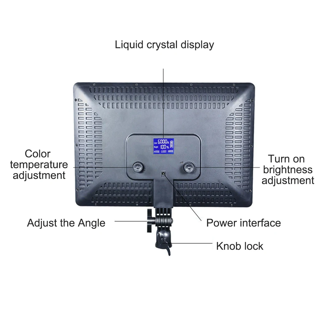 

LED Video Light, Portable Camera Photo Light Panel Dimmable for DSLR Camera Camcorder, High Brightness 3000K-6000K
