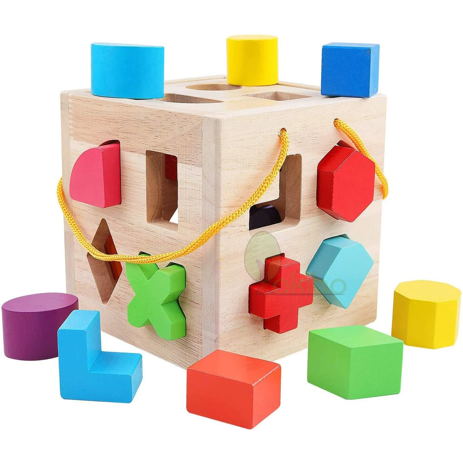 Juguetes Educativos Montessori para niños, juego de cuentas de forma colorida de madera, bloques y clasificador, caja de cubo de clasificación, juguetes para bebés de 1, 2 y 3