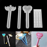 cartoon magic wand silicone mold wing heart wand uv epoxy resin casting mould for diy craft jewelry handmade kid toy accessories