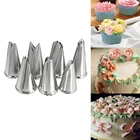 Набор из 7 металлических Нержавеющаясталь цветок лист насадки для выдавливания крема в виде роз глазури Кондитерские насадки для украшения тортов инструменты кремового оттенка формы для выпечки кекса формы