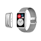 Ремешок для Huawei Watch Fit, металлический ремешок с чехлом, металлический браслет, мягкая защита экрана для Honor Band 6, аксессуары для смарт-часов