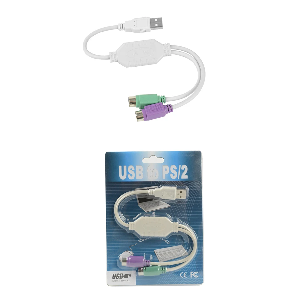 2-в-1 PS/2 USB-конвертер для клавиатуры мыши | Компьютеры и офис