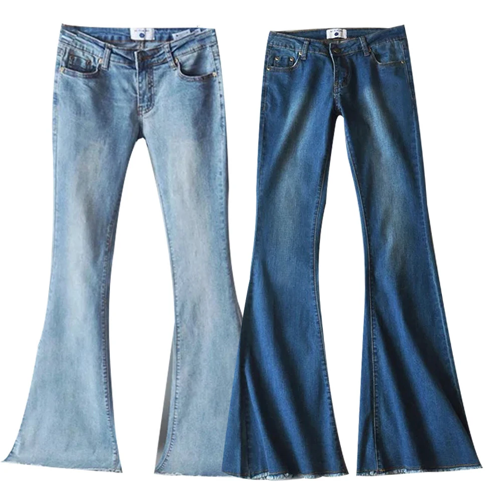 

2020 New Fashion Women Flare Jeans Stretch High Waist Lifting Buttocks Wide Leg Denim Sexy Pants Spring Autumn