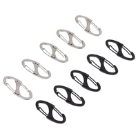 5pcs locking carabiner keychain 8 ring quick release clip buckle protable quickdraws hiking climbing camping tool gear