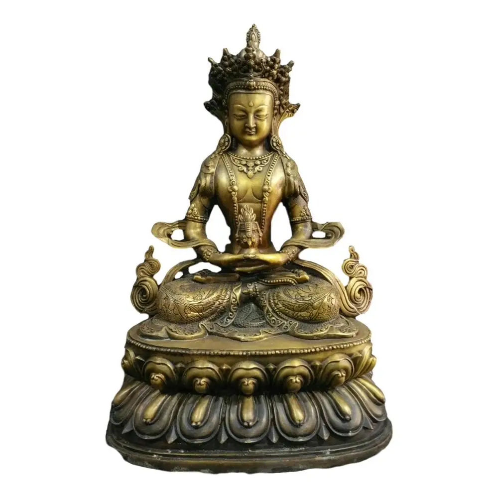 

LaoJunLu Nepal'S Refluxed Bronze Immemorial Будда долголетие Будды одна имитация Античная бронзовая коллекция шедевров