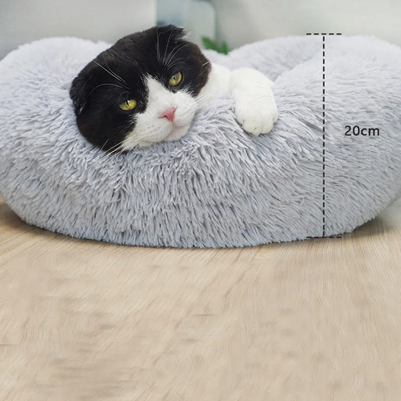 Cong Fee круглая кровать для собаки ультра мягкая моющаяся длинная Плюшевая собачка
