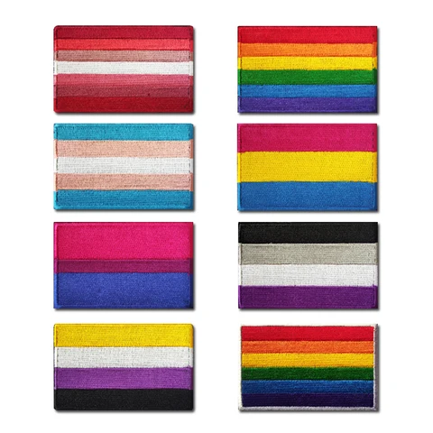 Rainbow вышитый флаг нашивка Pride геи ЛГБТ тактическая аппликация для одежды Шляпы Военная эмблема с крючком и петлей