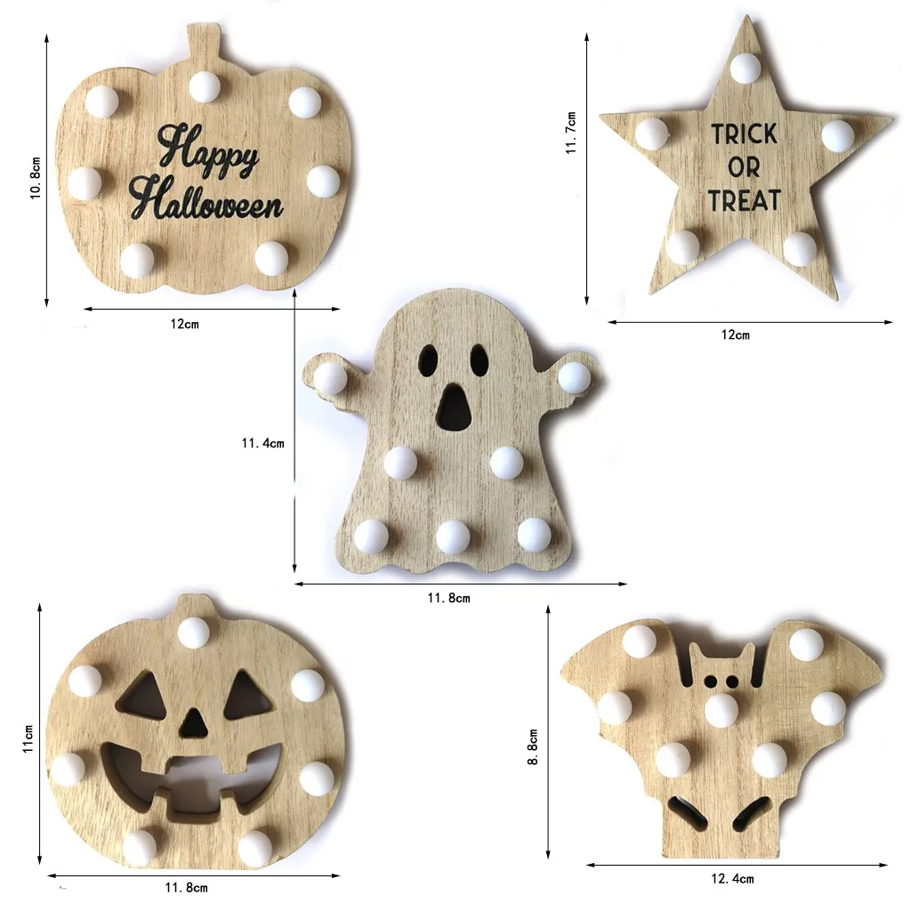 Хэллоуин деревянная тыква Череп светодиодный ночсветильник подвесной