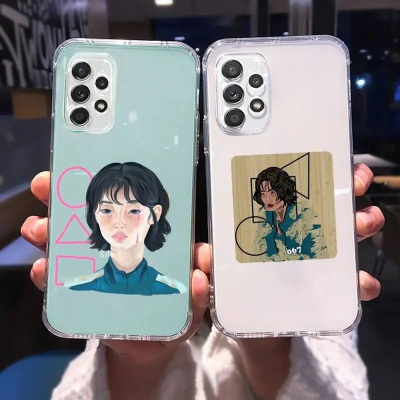 

Squid Game Round Six Phone Case for Samsung A 51 50 52 12 21s 31 40 70 71 note S 20 10 21 ultra plus fe clear coque shell