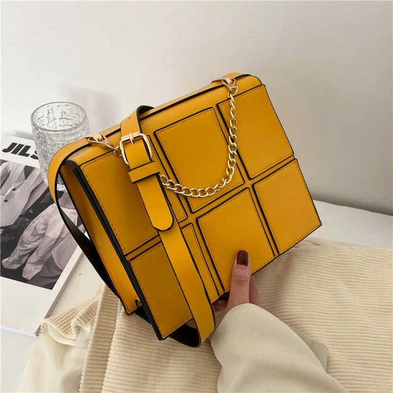 

2021 New Luxury Brand Ladies Handbag Patchwork Designer Leather Bag Fashion Crossbody Bag 4 Colors Shopping Travel Bag