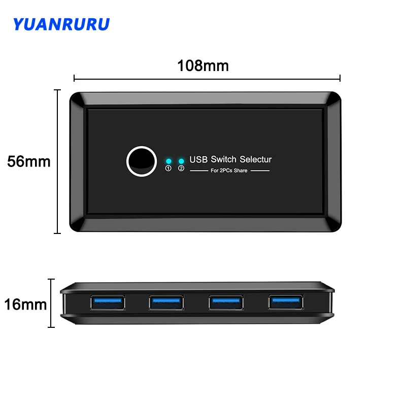 KVM переключатель USB 3 0 2 с удлинителем для клавиатуры мыши принтера шт. совместное
