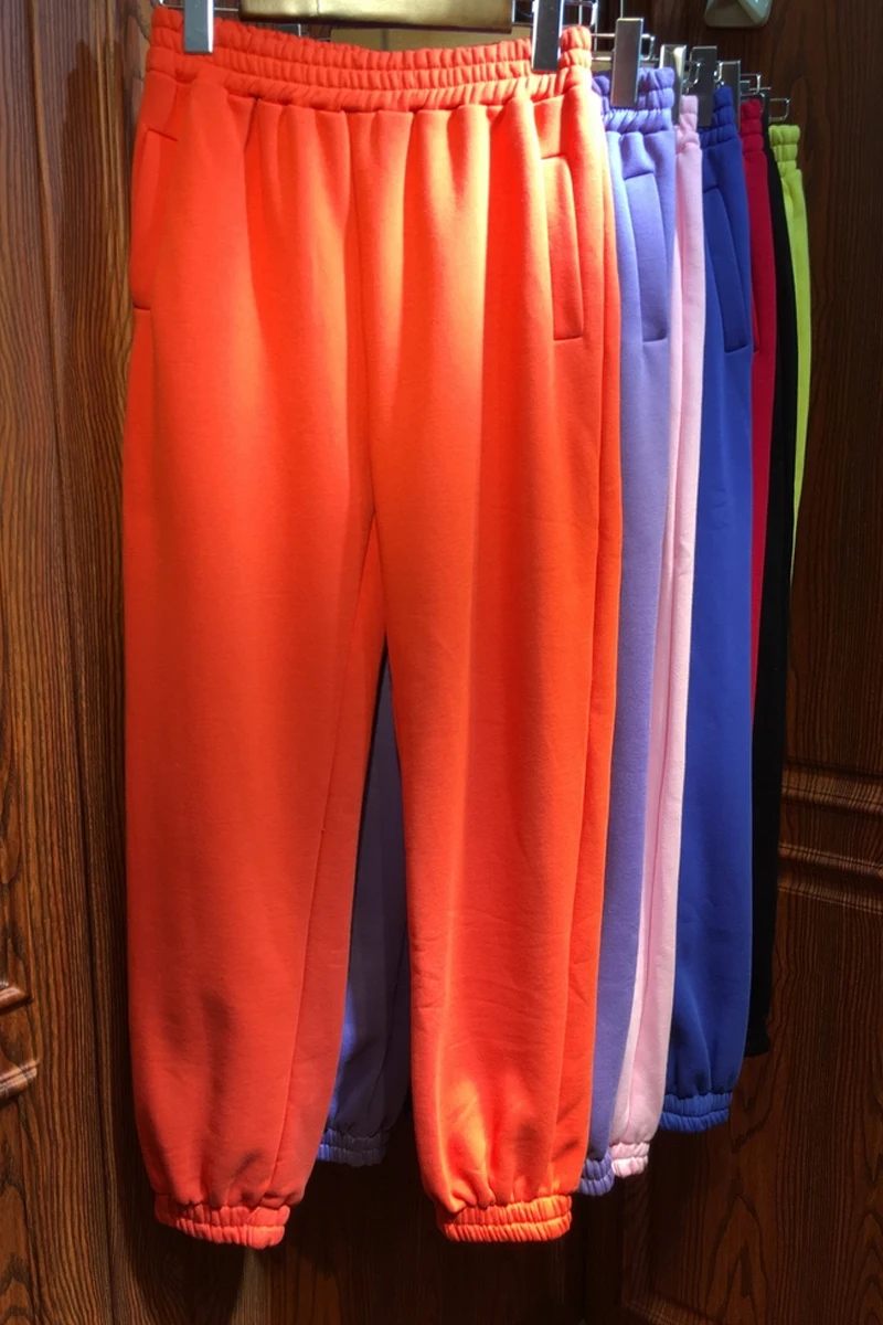 

Lulu Leggings Real Solid New Cotton Women Pants 2020 Winter Warm Plus Thick Colorful Multicolored Loose Lantern Casual Female