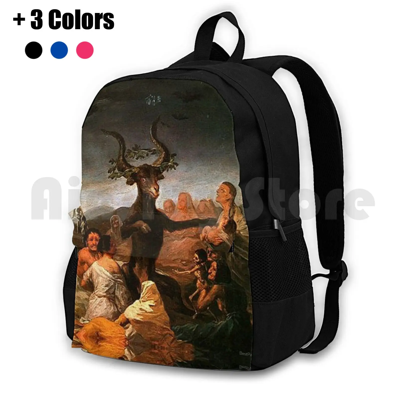 

The Of Witches-Goya Outdoor Hiking Backpack Riding Climbing Sports Bag The Of Witches Goya Goya Witch Evil Old Painting Vintage