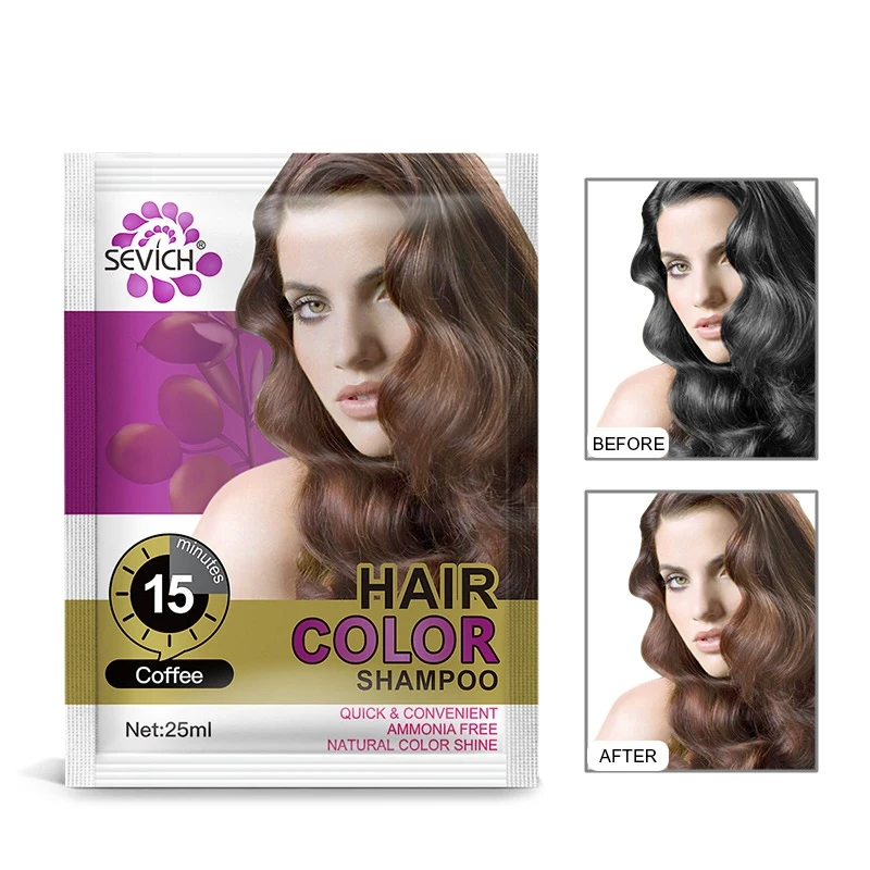 1set 15 Minutes Hair Color Shampoo Pure Plants Naturally Non-irritating Dyed Coloring Product | Красота и здоровье
