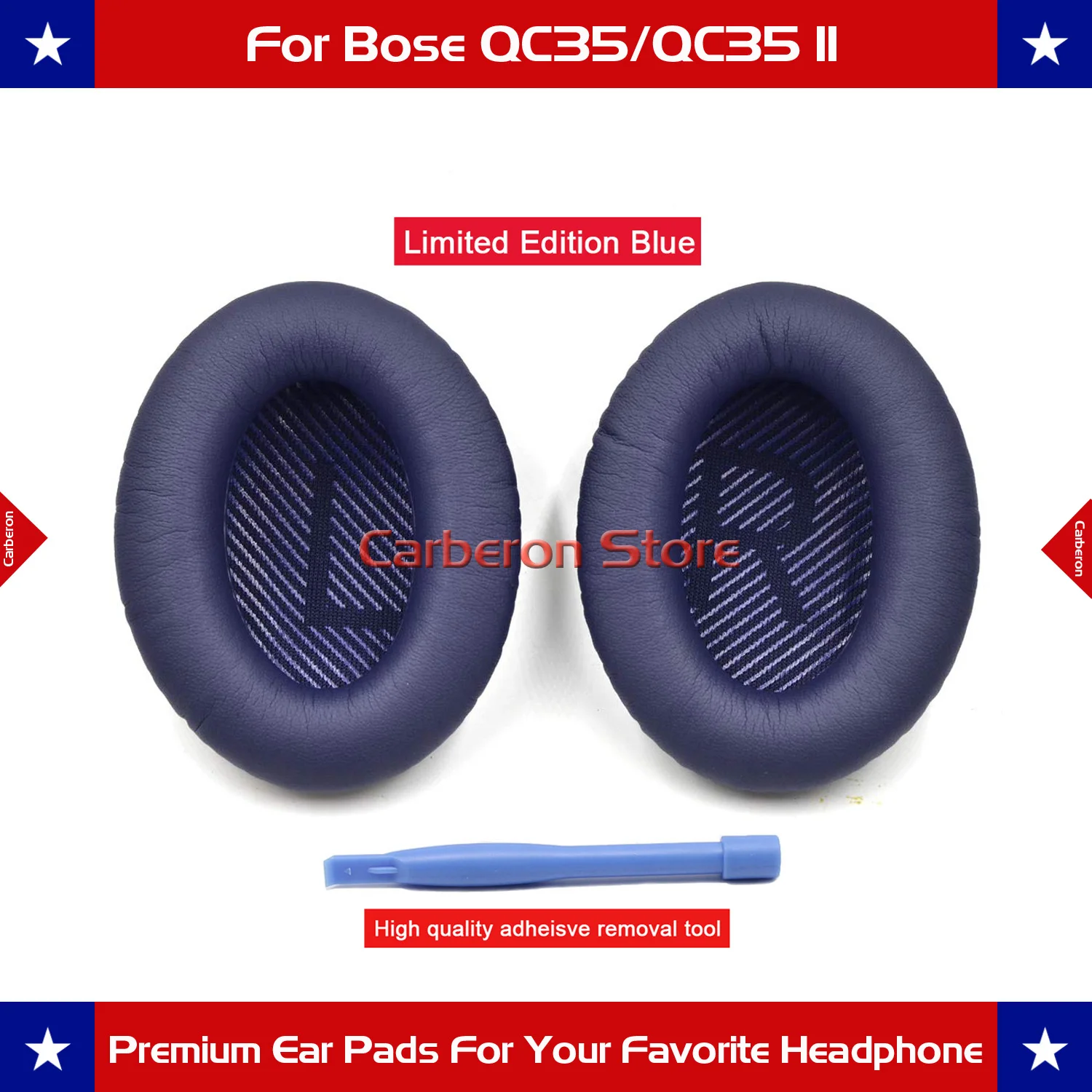 Сменные подушки Carberon для Bose QC35/QC35 II наушники с экраном QC35 (темно синий)|Аксессуары