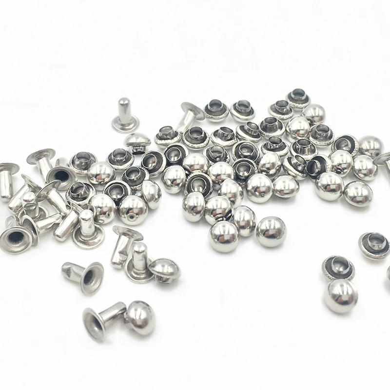 6 мм серебряные круглые заклепки в форме грибов из нержавеющей стали панк для