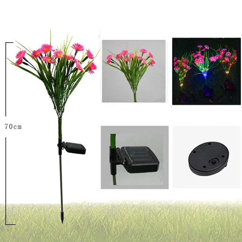 

2pcs/box Solar Colorful Chrysanthemum Light Garden Decoration Outdoor Colorful Light Solar Lamp Landscape Lawn Lamp IP66