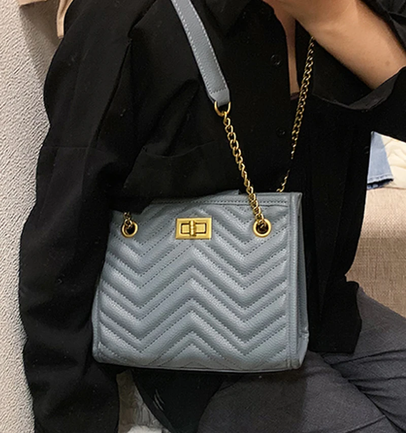 Зеленая большая сумка на плечо женские дорожные сумки кожаная стеганая из