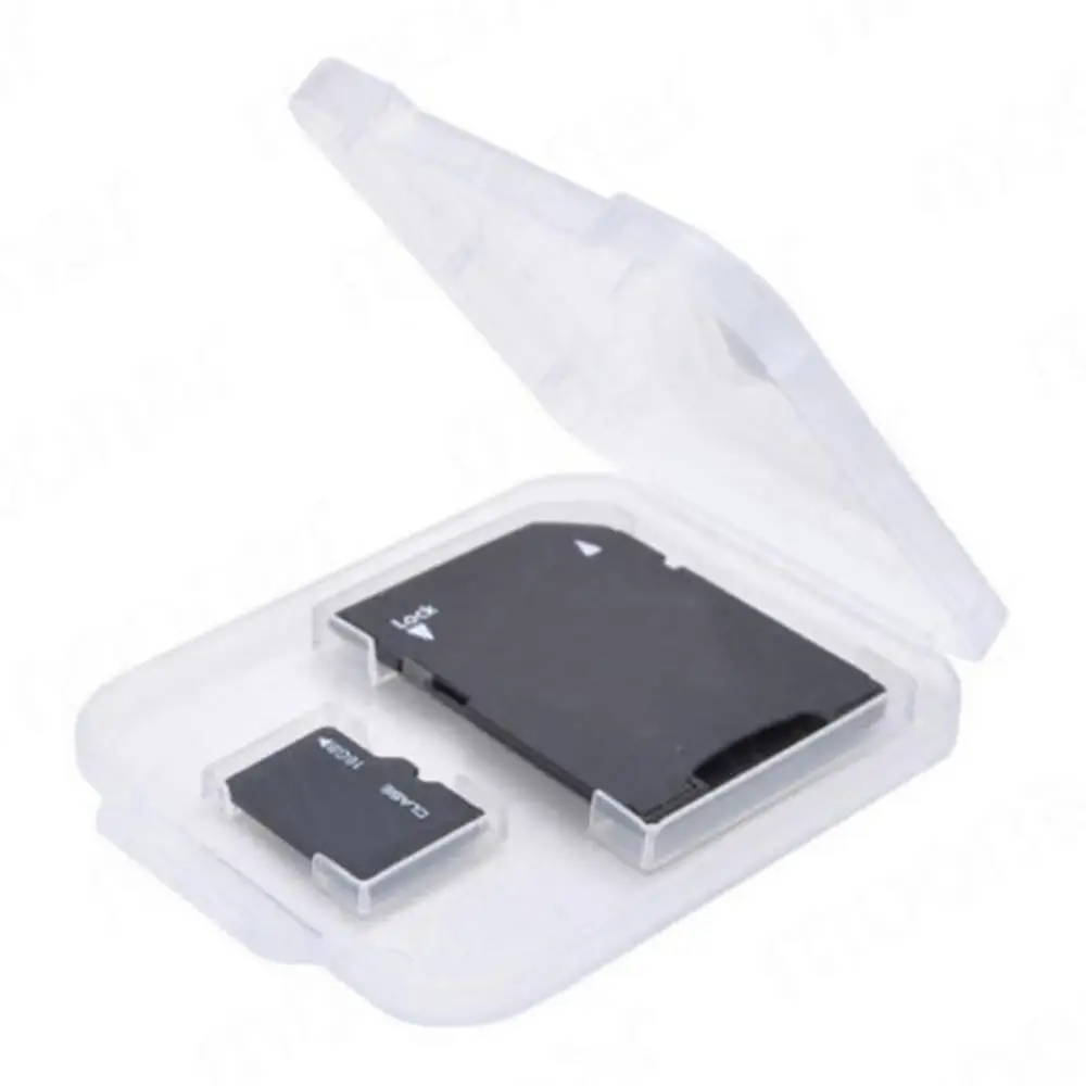 5Pcs Clear Plastic Memory Card Case stick Micro SD TF Card Storage Box Protection Holder