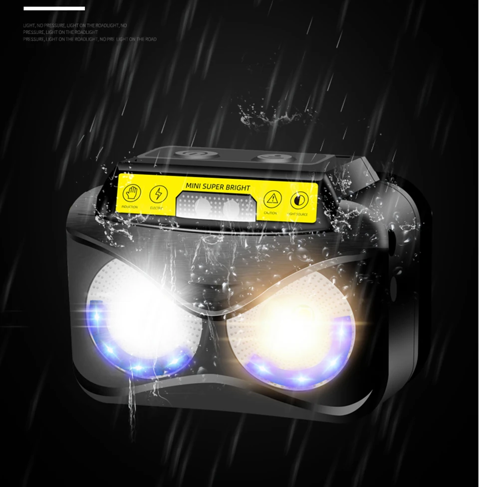 Z40 3000LM перезаряжаемые светодиодные мини фары датчик движения тела светодиодный