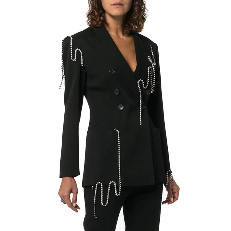 Высокое качество европейский стиль 2019 Осень Новая мода Женский блейзер простая